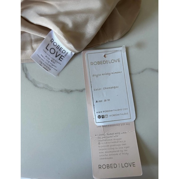 Robed With Love Womens Size S/M Kristy Kimono Champaign Robe NEW - Picture 4 of 7